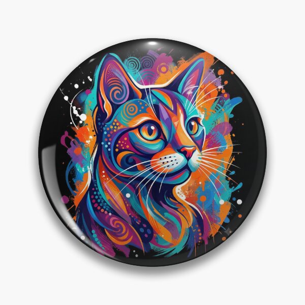 Item preview, Neon Whiskers: Psychedelic Abstract Cat Art designed and sold by CatstheticShop1.