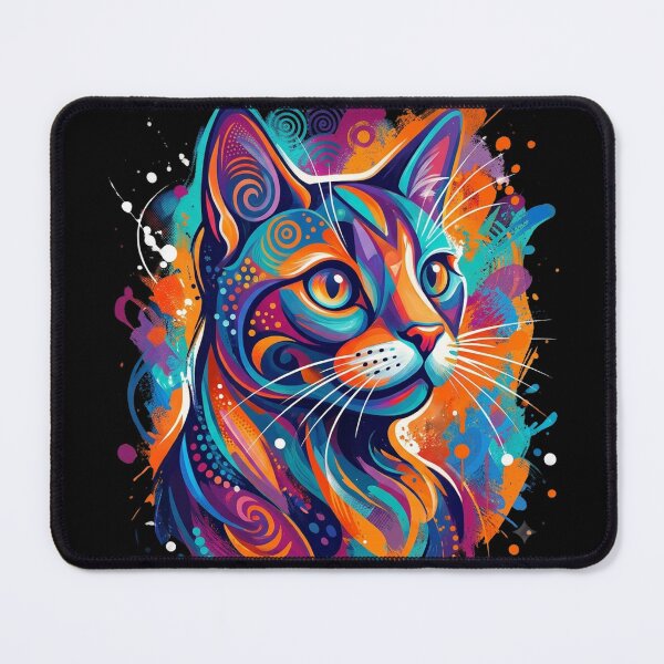 Item preview, Neon Whiskers: Psychedelic Abstract Cat Art designed and sold by CatstheticShop1.