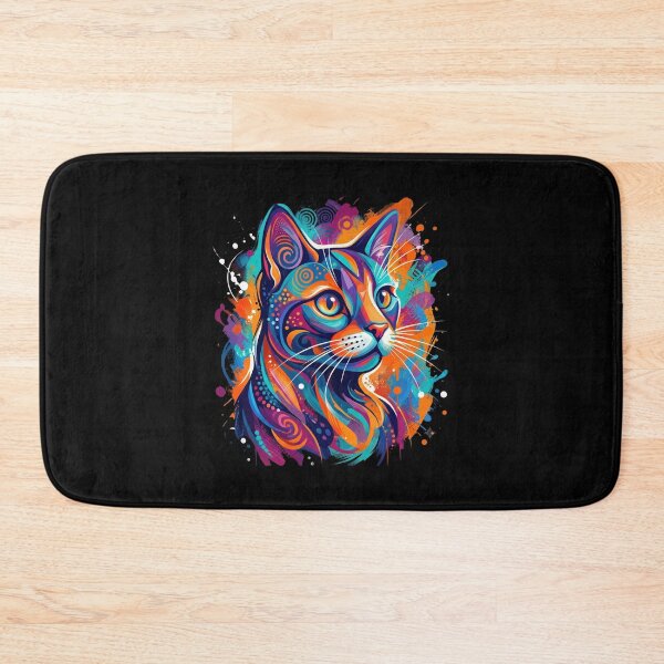 Item preview, Neon Whiskers: Psychedelic Abstract Cat Art designed and sold by CatstheticShop1.