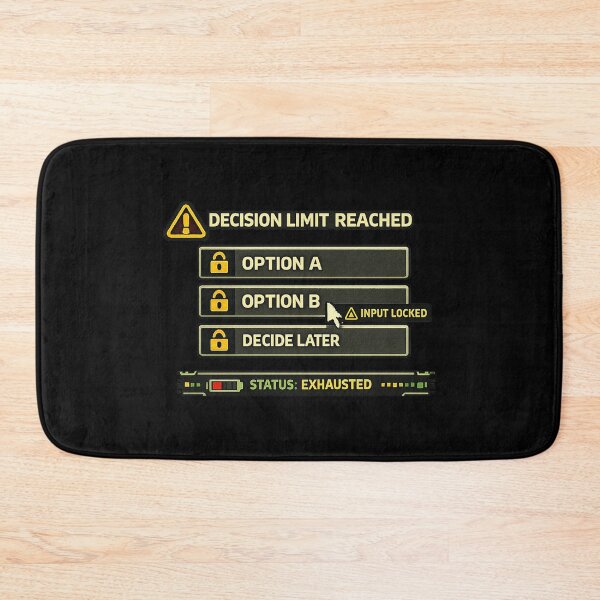 Item preview, Decision Limit Reached – Retro Computer Decision Fatigue Humor designed and sold by Mad Factory Designs.