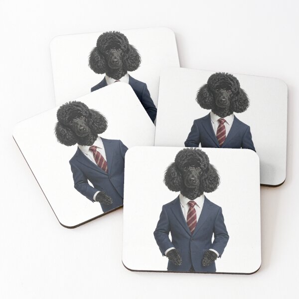 Item preview, The Director — Black Poodle in a Business Suit designed and sold by CanaryVibesArt.