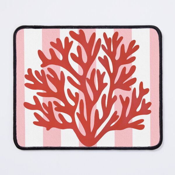Item preview, Pink stripes and red coral designed and sold by Ana Gorozpe.