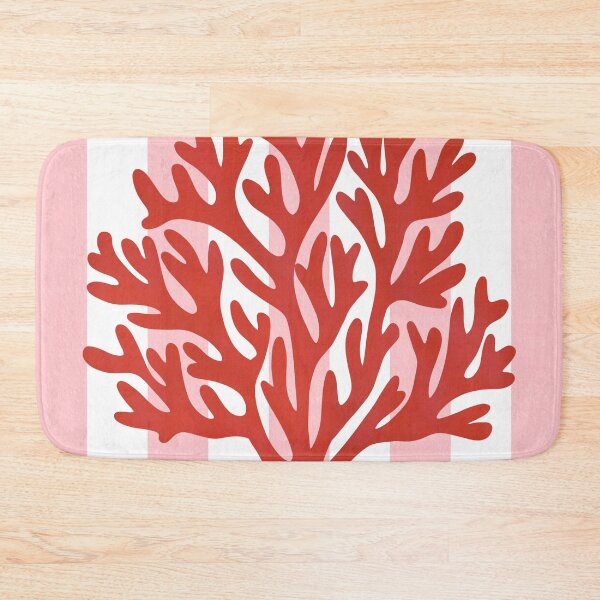 Item preview, Pink stripes and red coral designed and sold by Ana Gorozpe.