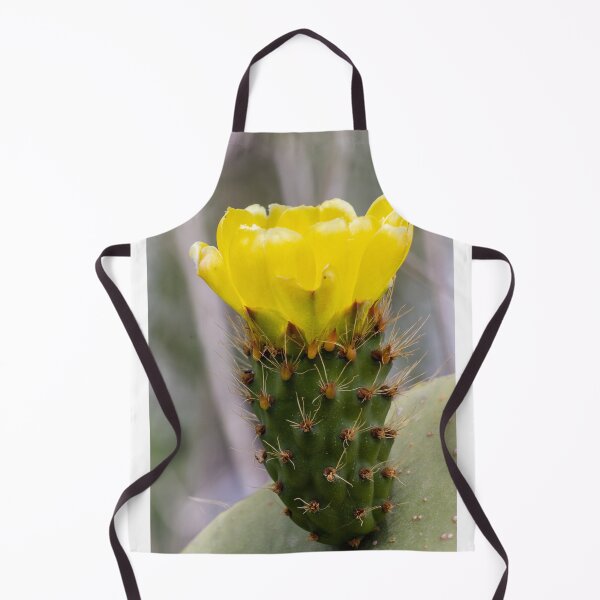 Item preview, Yellow Prickly Pear Cactus Flower Close-Up On Green Pad With Sharp Spines And Texture designed and sold by Nmallia.
