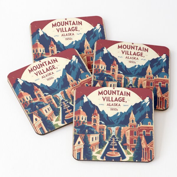 Item preview, Mountain Village Alaska 1950s USA Vintage Travel Tourism designed and sold by TravelersGems.