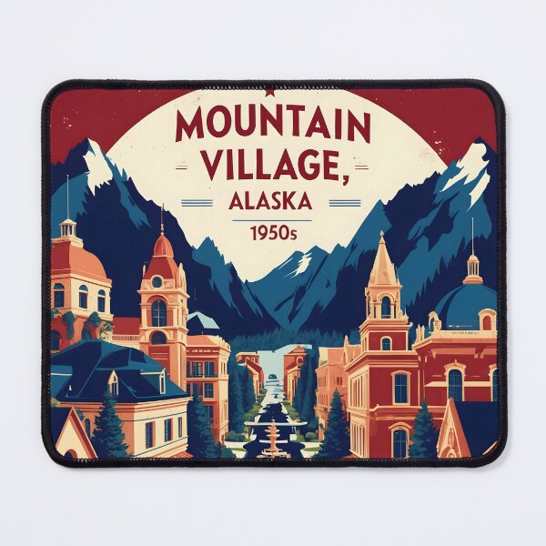Item preview, Mountain Village Alaska 1950s USA Vintage Travel Tourism designed and sold by TravelersGems.