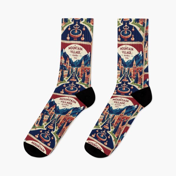 Item preview, Mountain Village Alaska 1950s USA Vintage Travel Tourism designed and sold by TravelersGems.