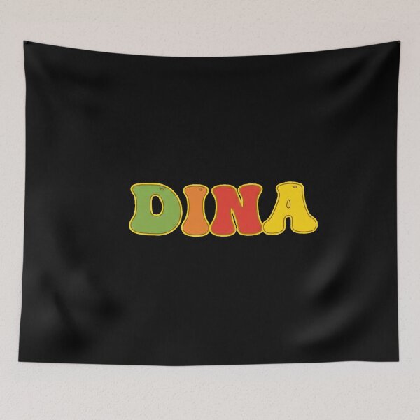 Item preview, ❤️ Dina Personalized Name Wavy Retro Shirt, Coffee Mug, Sticker Gift designed and sold by HelixPedia.