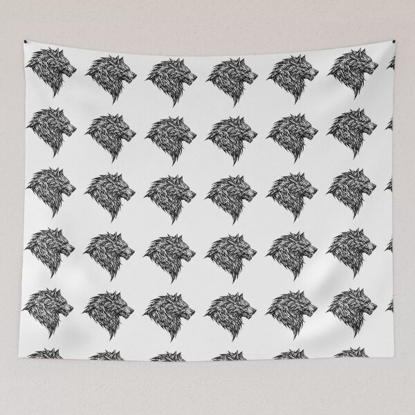 Item preview, Cyberpunk Wolf – Geometric Tech Beast Black and White designed and sold by  ZenRave Designs.