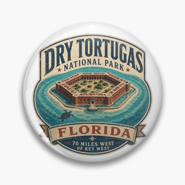 Item preview, Dry Tortugas National Park Vintage Travel Badge Fort Jefferson Florida Keys Souvenir designed and sold by The Junto Shop.
