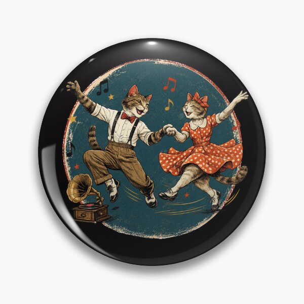 Item preview, Dancing Cats Swing Dance Lindy Hop Vintage Design designed and sold by SANADART.
