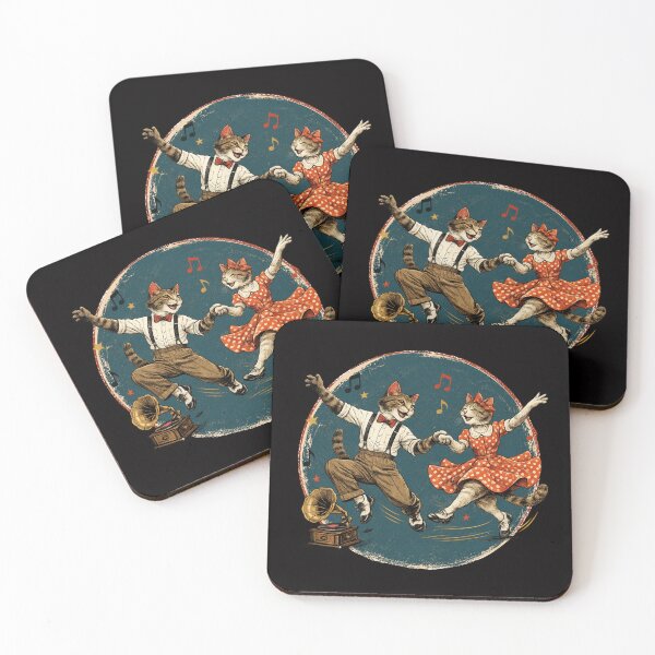 Item preview, Dancing Cats Swing Dance Lindy Hop Vintage Design designed and sold by SANADART.