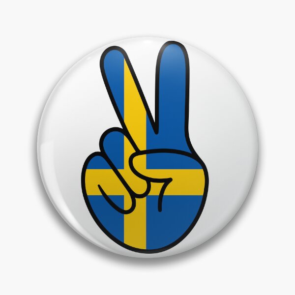 Item preview, Sweden Flag Peace Hand Sign designed and sold by teeperfect.