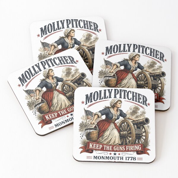 Aperçu de l'œuvre Molly Pitcher à la bataille de Monmouth – Affiche de la guerre d'Indépendance américaine créée et vendue par Past in Threads.