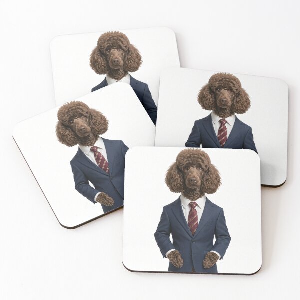 Item preview, The Director — Brown Poodle in a Business Suit designed and sold by CanaryVibesArt.