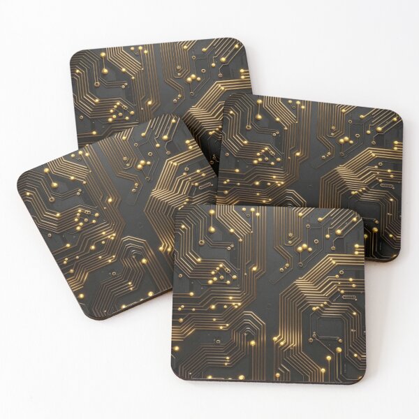 Item preview, Luxury Metallic Gold Circuit Board Seamless Pattern designed and sold by HuNDefii.