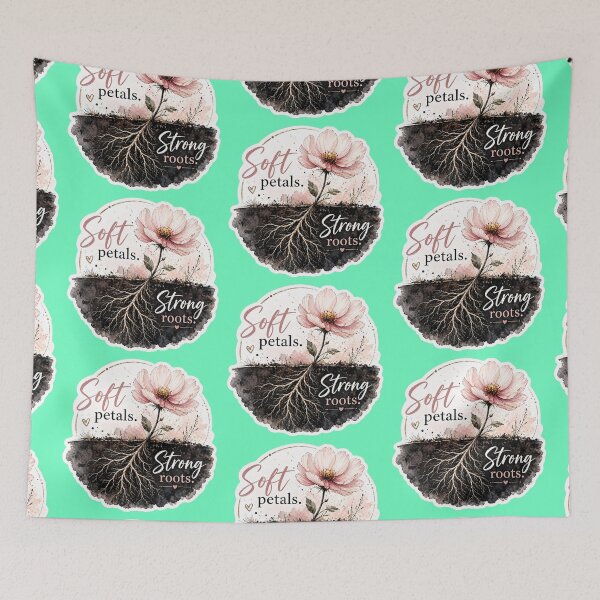 Item preview, Soft Petals Strong Roots - Botanical Watercolor Flower Sticker designed and sold by Scro-Ciob-Shop.