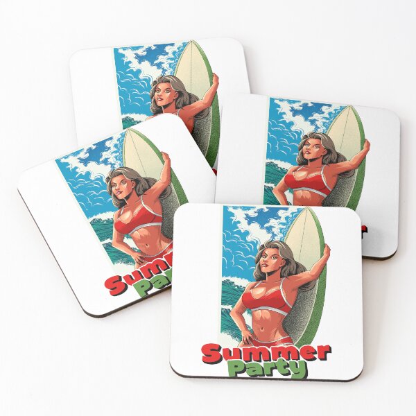 Item preview, Summer party holidays with surf in the beach designed and sold by neonabdrawn.