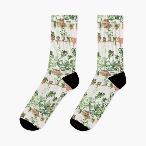 Item preview, Cozy Houseplant Cat Art | Ginger Tabby Botanical Illustration | Plant Lover Gift designed and sold by akneeland603.