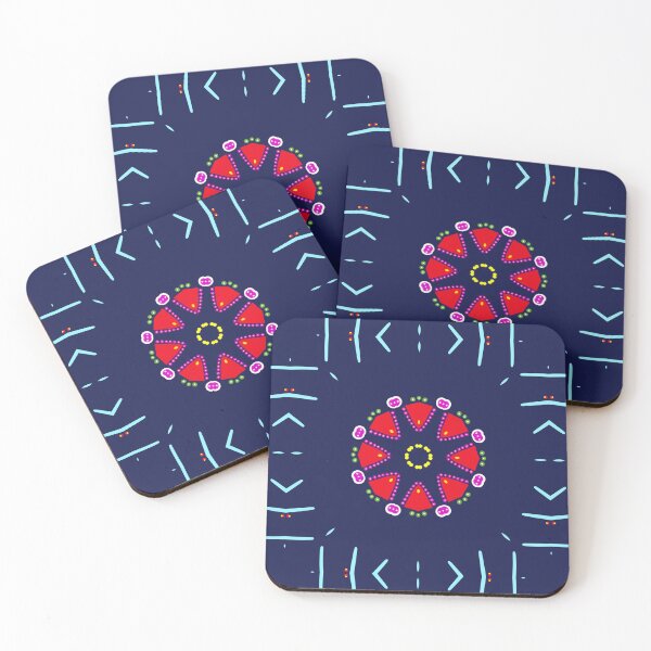 Item preview, Navy Symmetrical Kaleidoscope Geometric Starburst designed and sold by Tinsleybluebell.