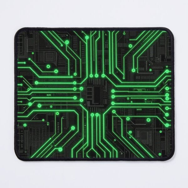 Item preview, Cyberpunk Neon Green Circuit Board Seamless Pattern designed and sold by HuNDefii.