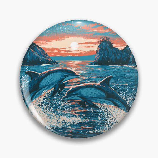 Item preview, Amakusa Wild Dolphins Vintage Japan Sunset Graphic designed and sold by KyushuSupply.