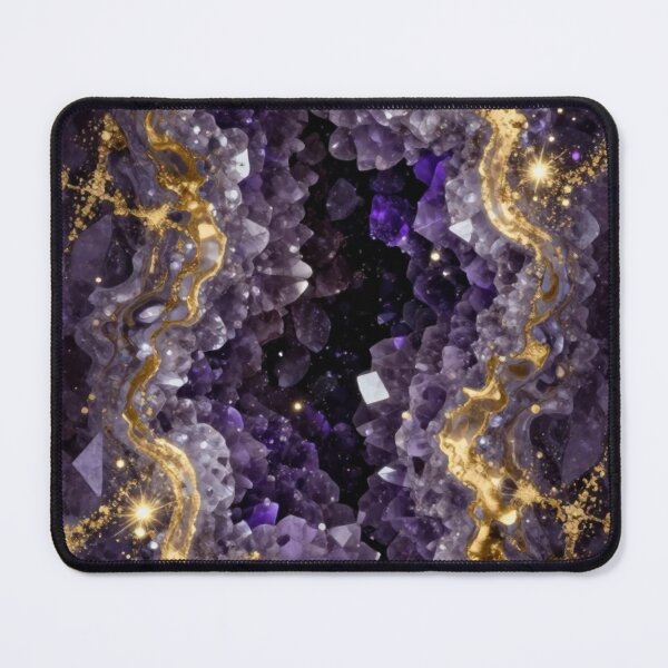 Item preview, Luxury Purple Amethyst Geode and Gold Seamless Pattern designed and sold by HuNDefii.
