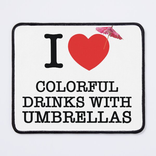 Item preview, Classic I Heart Colorful Drinks With Umbrellas designed and sold by Eleni Liebert.