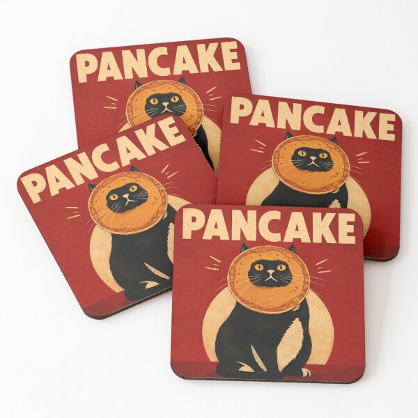 Item preview, Funny Pancake Cat Art | Cute Breakfast Cat Illustration | Kawaii Food Wall Decor designed and sold by AbstractAuraArt.