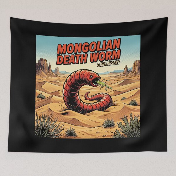 Item preview, Mongolian Death Worm Cryptid – Horror Comic Design designed and sold by redsharkuk.
