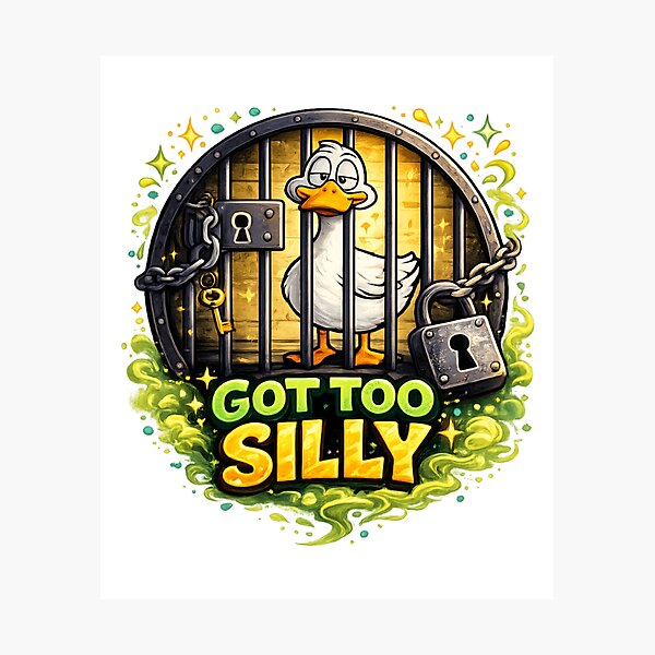 Item preview, Got Too Silly Goose Behind Bars | Funny Silly Goose Humor Gift designed and sold by hn79.