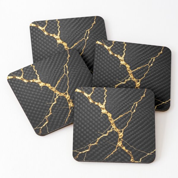 Item preview, Luxury Carbon Fiber and Gold Magma Seamless Pattern designed and sold by HuNDefii.