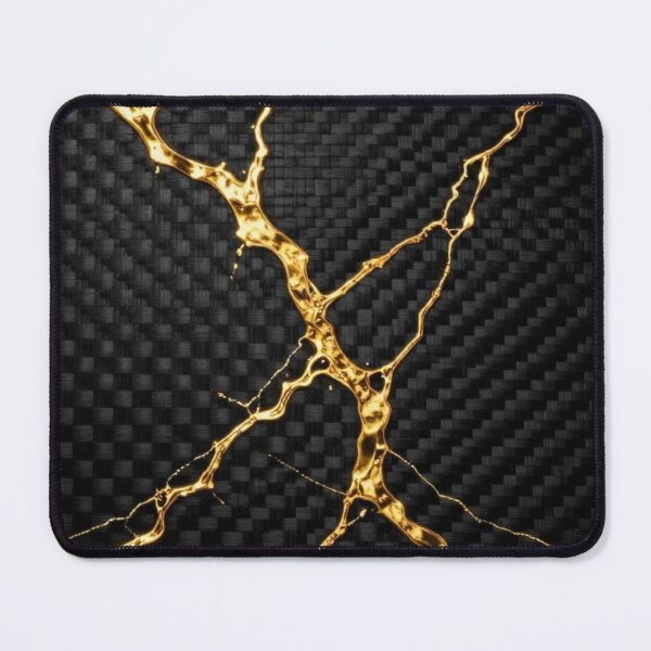 Item preview, Luxury Carbon Fiber and Gold Magma Seamless Pattern designed and sold by HuNDefii.