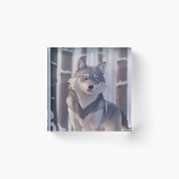 Item preview, Majestic Winter Wolf Forest Portrait designed and sold by MoonGlyphSilence.