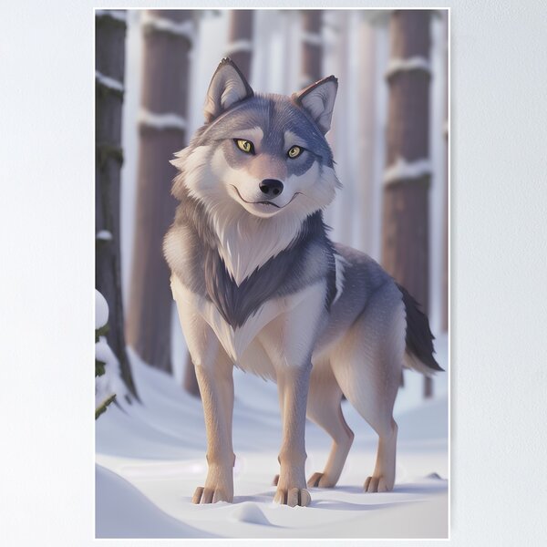 Item preview, Majestic Winter Wolf Forest Portrait designed and sold by MoonGlyphSilence.