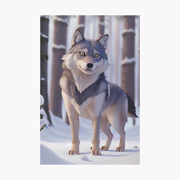 Item preview, Majestic Winter Wolf Forest Portrait designed and sold by MoonGlyphSilence.