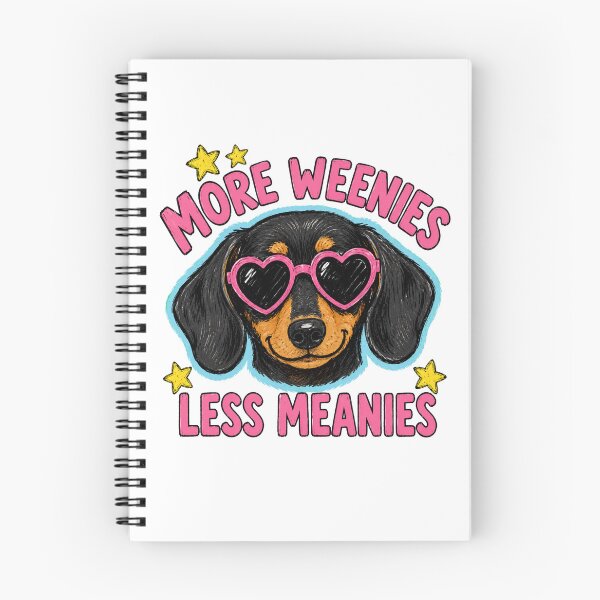 Item preview, More Weenies Less Meanies, Dachshund, Funny Dog Lover, Retro Colorful Graphic designed and sold by DesignDenDo ⭐⭐⭐⭐⭐.