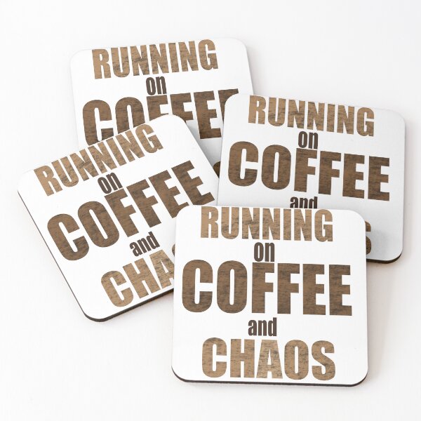 Item preview, Running on Coffee and Chaos designed and sold by BrewMood Studio.