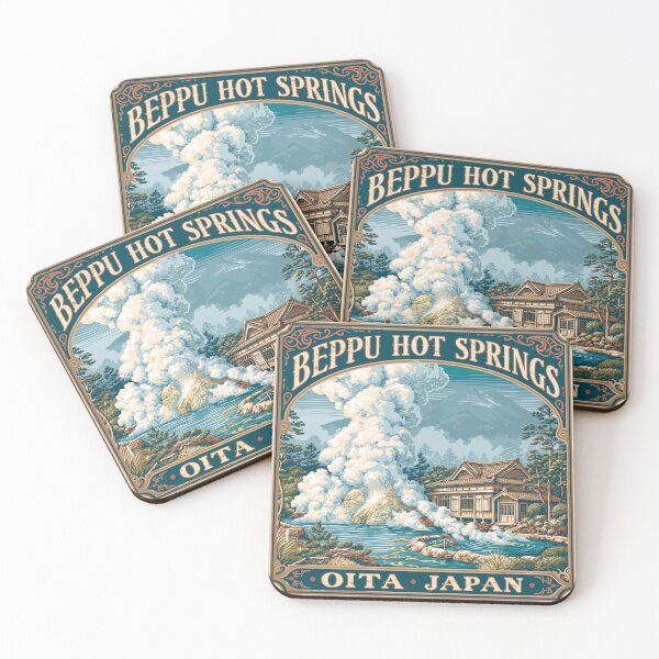 Item preview, Beppu Hot Springs Vintage Japan Onsen Graphic designed and sold by KyushuSupply.