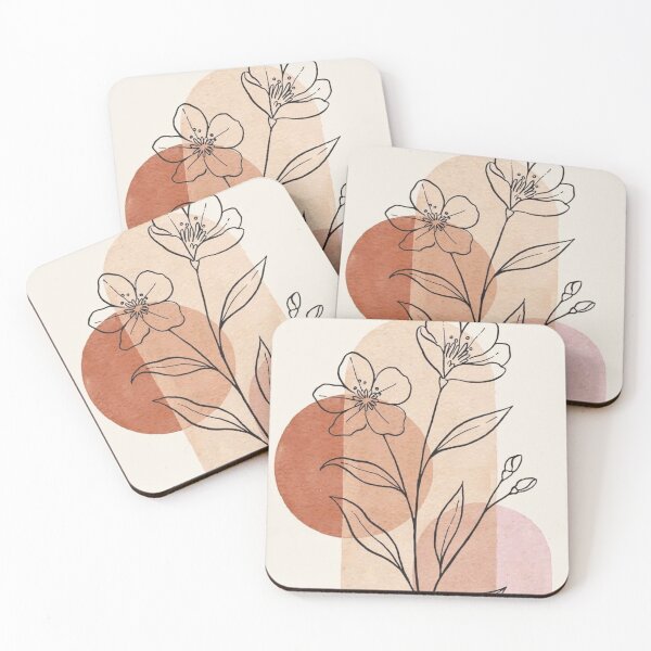 Item preview, Boho Minimalist Floral Line Art Terracotta designed and sold by NNCollection.