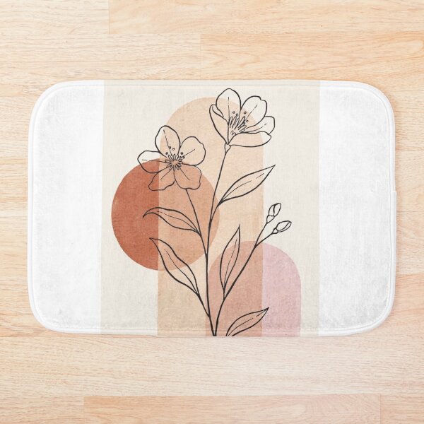Aperçu de l'œuvre Art floral minimaliste bohème en terre cuite créée et vendue par NNCollection.