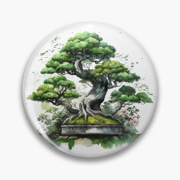 Item preview, Ancient Bonsai Tree Watercolor Zen Botanical designed and sold by EchoWave11.