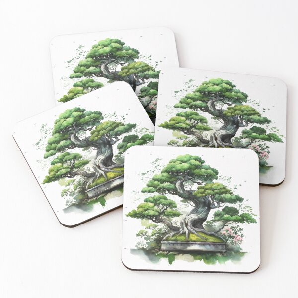 Item preview, Ancient Bonsai Tree Watercolor Zen Botanical designed and sold by EchoWave11.