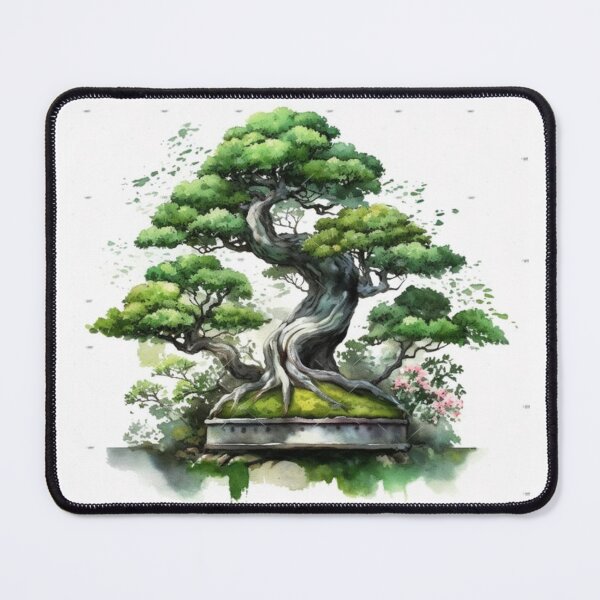 Item preview, Ancient Bonsai Tree Watercolor Zen Botanical designed and sold by EchoWave11.