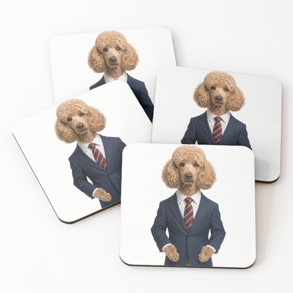 Item preview, The Consultant — Beige Poodle in a Business Suit  designed and sold by CanaryVibesArt.