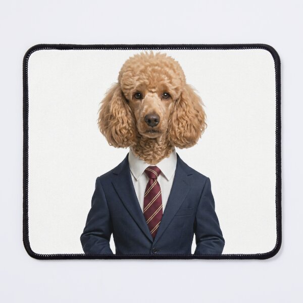 Item preview, The Consultant — Beige Poodle in a Business Suit designed and sold by CanaryVibesArt.