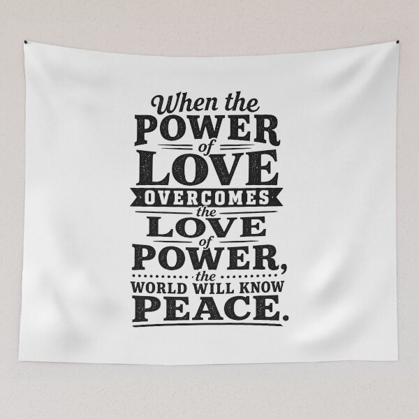 Item preview, Power of Love Peace Quote - Vintage Typography Design designed and sold by ShineEyePirate.