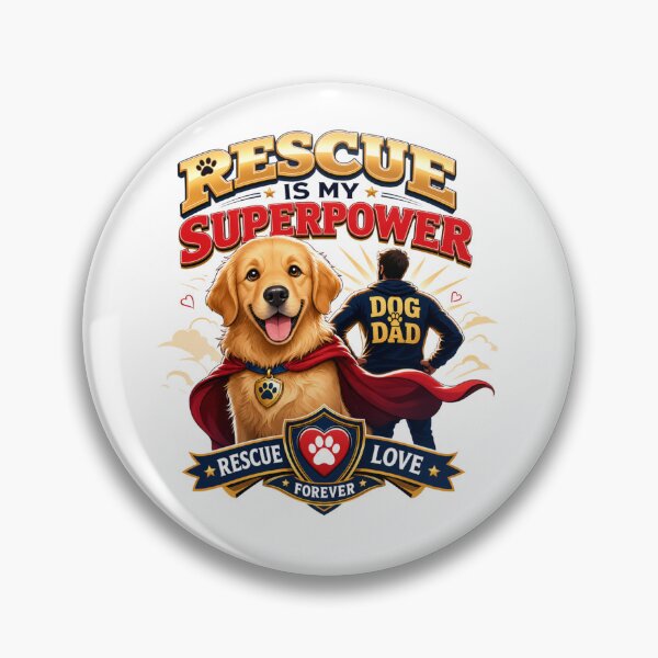 Item preview, Rescue is My Superpower Golden Retriever Dog Dad T-Shirt designed and sold by Ashley critters.