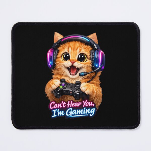 Item preview, Cant Hear You Im Gaming Funny Cat Gamer Headset designed and sold by Salwastore.