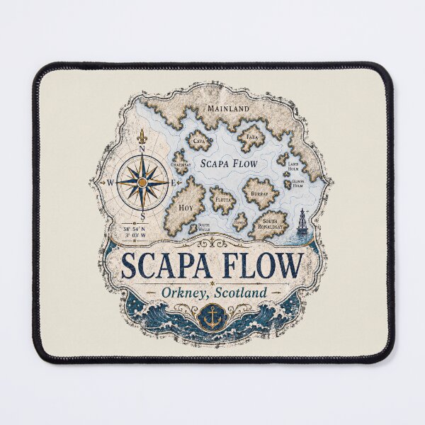 Item preview, Scapa Flow Orkney Scotland Vintage Nautical Map Design designed and sold by NewNomads.